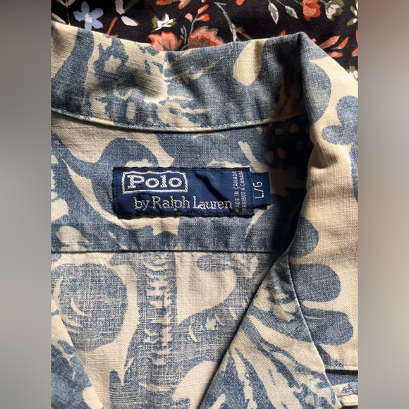 Vintage 90s Polo By Ralph Lauren Floral Hawaiian Button down - Picture 3 of 5